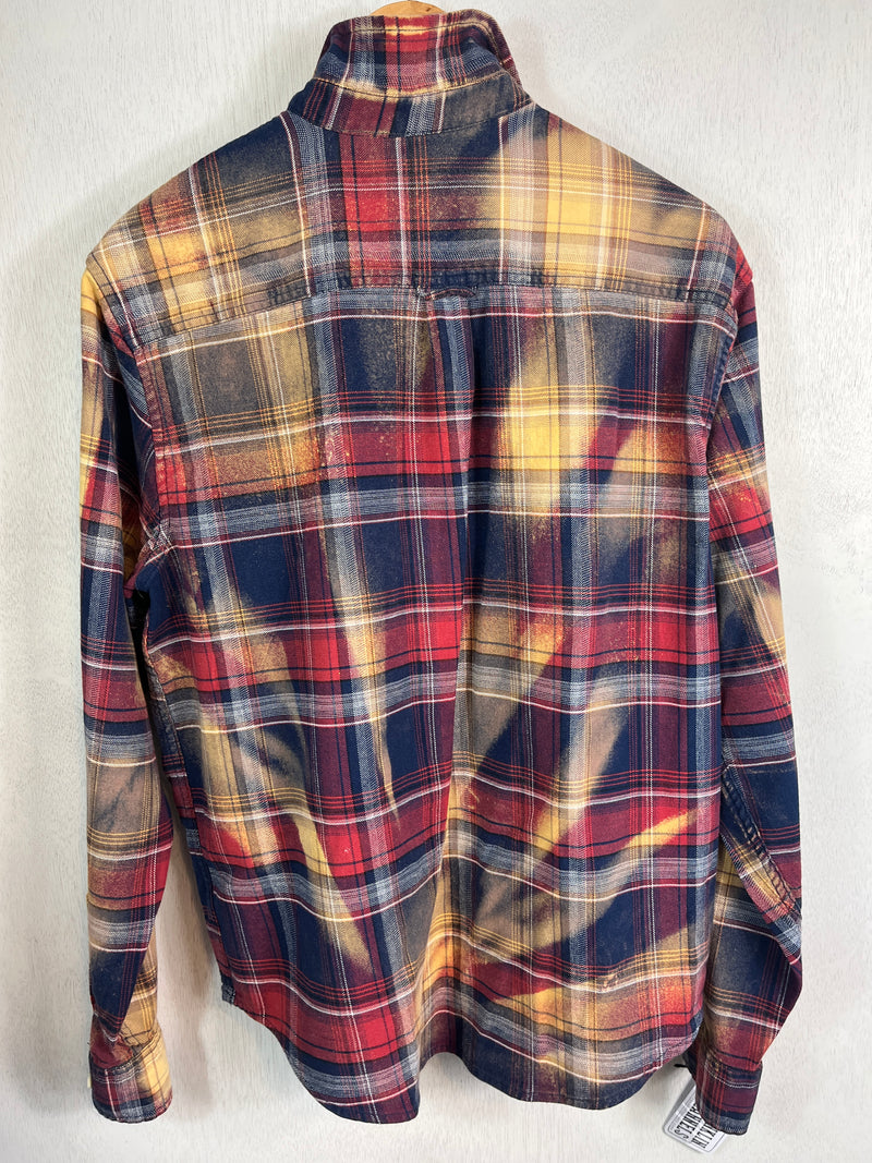 Vintage Navy, Gold, White and Red Flannel Size Large