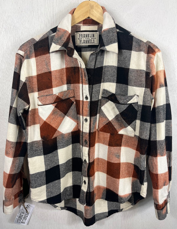 Vintage Black, White and Rust Flannel Size Small