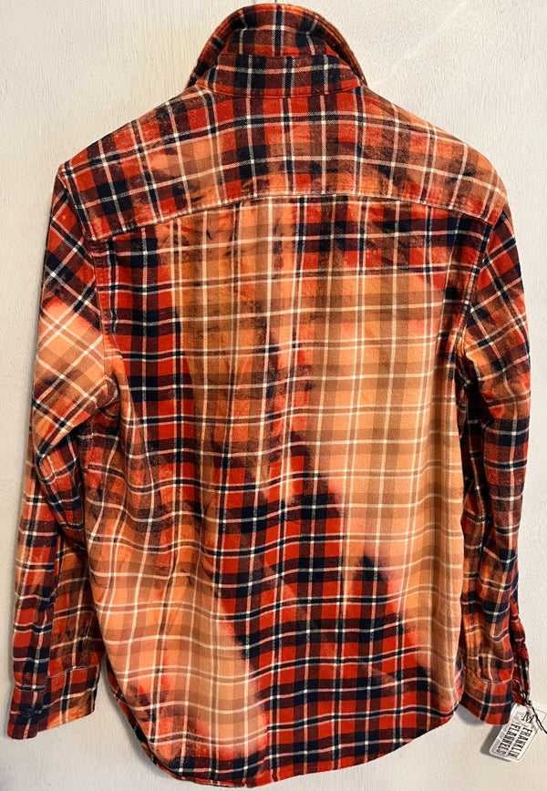 Vintage Orange, Navy Blue, White and Gold Flannel Size Medium