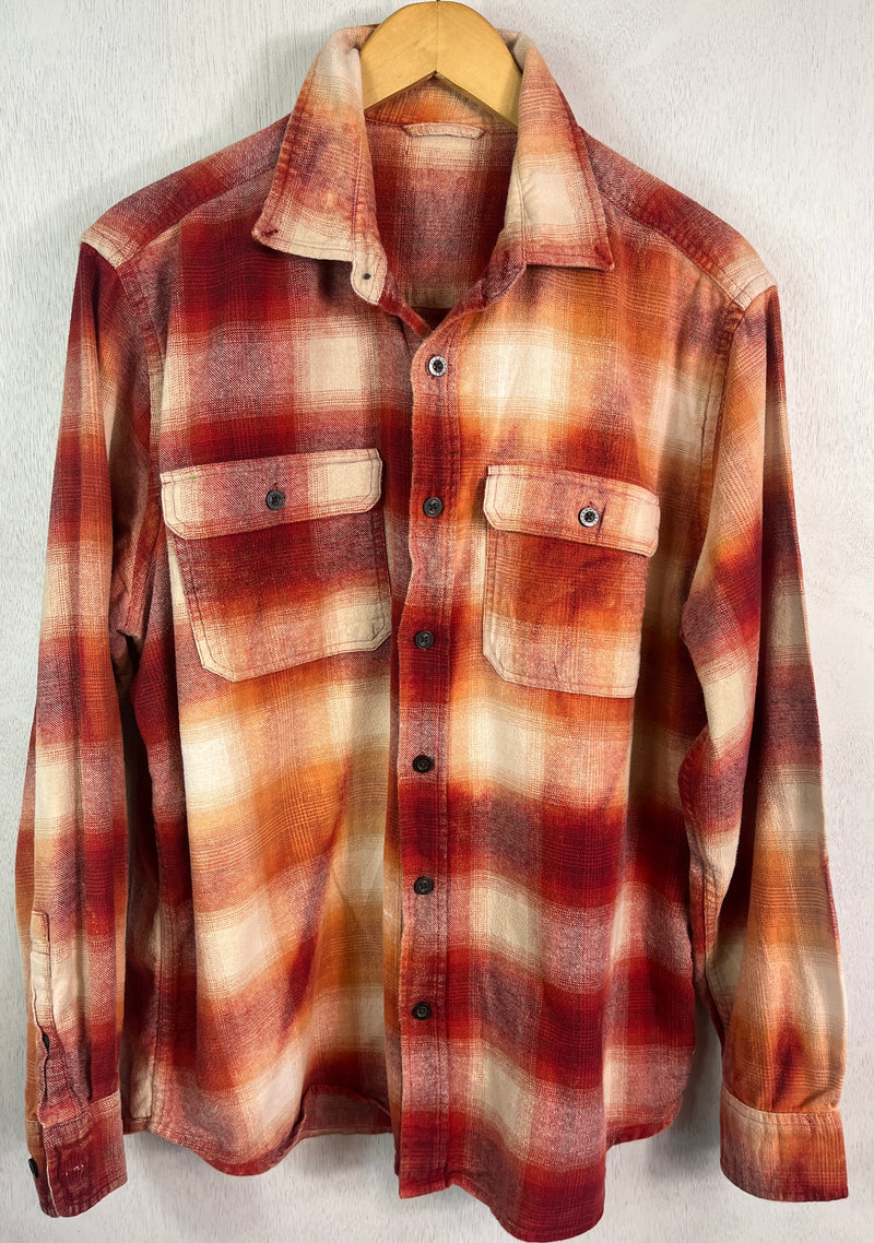 Vintage Red, Gold and Cream Flannel Size Large