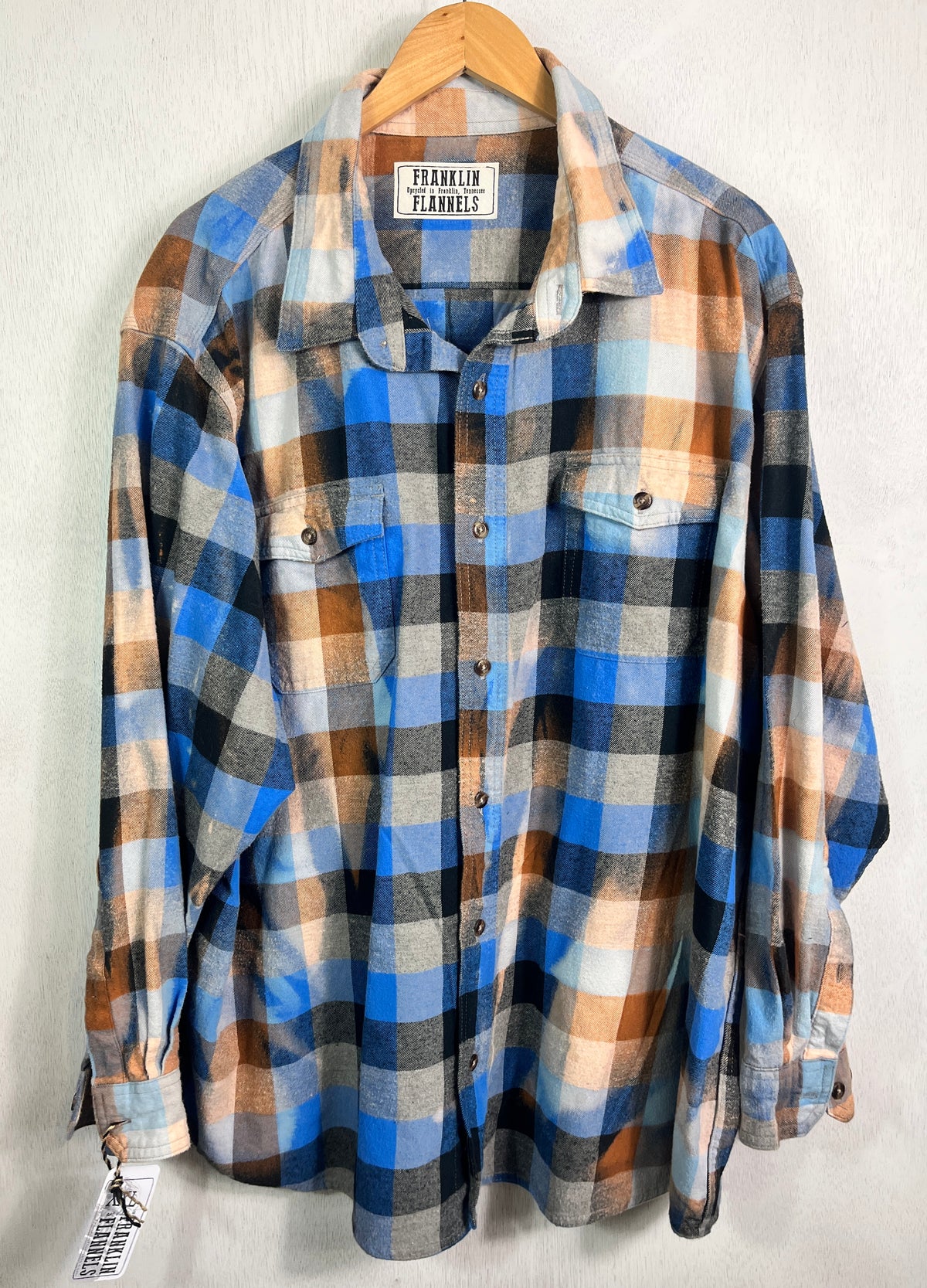 Viintage Navy, Blue, Black, Grey and Rust Flannel Size XXL