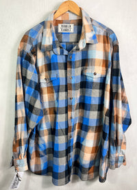 Viintage Navy, Blue, Black, Grey and Rust Flannel Size XXL