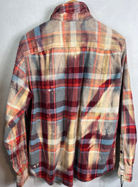 Vintage Grey, Red, Blue and Cream Flannel Size Medium