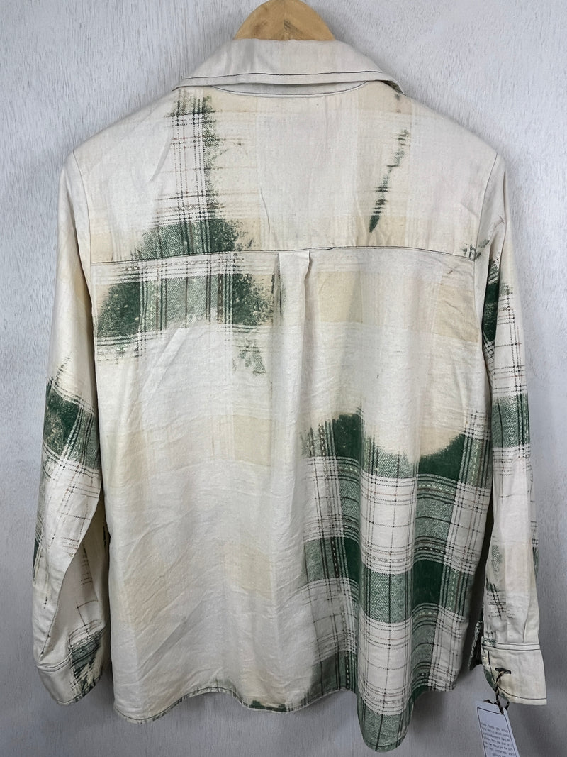 Vintage Green, White and Yellow Lightweight Flannel Size Medium