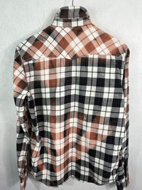 Vintage Western Style, Black, Rust and White Flannel Size Medium