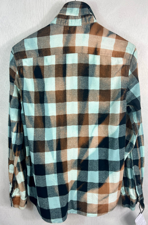 Vintage Light blue, Black and Brown Flannel Size Small