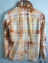 Vintage Cantaloupe, Light Yellow, White and Gold Flannel Size XS