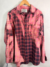 Vintage Red, Pink, White and Navy Blue Flannel Size XL