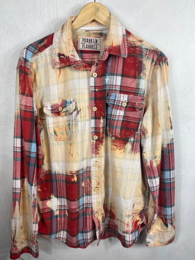 Vintage Red, Turquoise and Cream Flannel Size Large