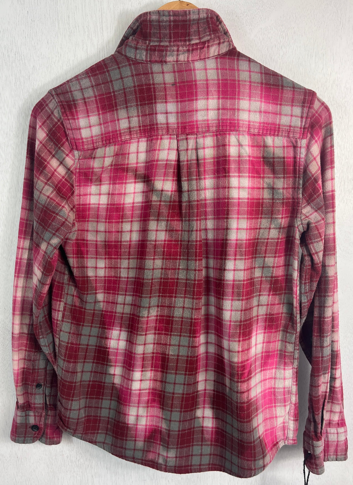 Vintage Magenta, Grey, Red and White Flannel Size XS