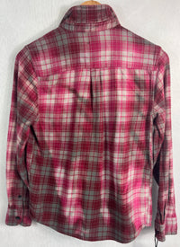 Vintage Magenta, Grey, Red and White Flannel Size XS