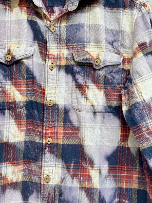 Vintage Blue, Red, White and Rust Flannel Size Small