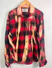Vintage Red, Black, Gold and Pink Flannel Size Large