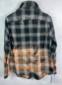 Vintage Black, White and Gold Flannel Size Small