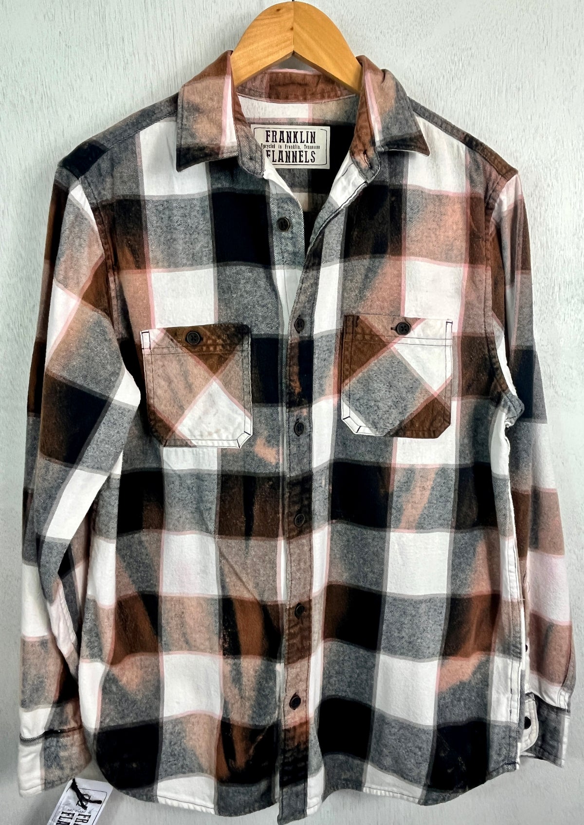 Vintage Black, White and Brown Flannel Size Small