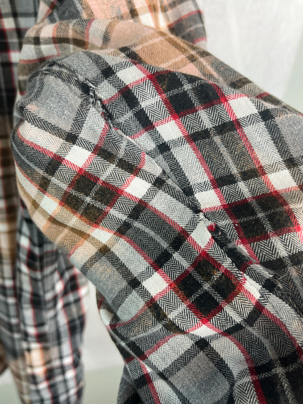 Vintage Black, Grey, Red and Rust Flannel Size Large