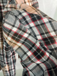 Vintage Black, Grey, Red and Rust Flannel Size Large
