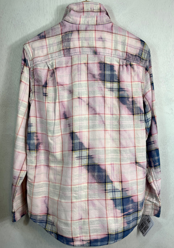 Vintage Blue, Pink, Lavender and White Flannel Size Large