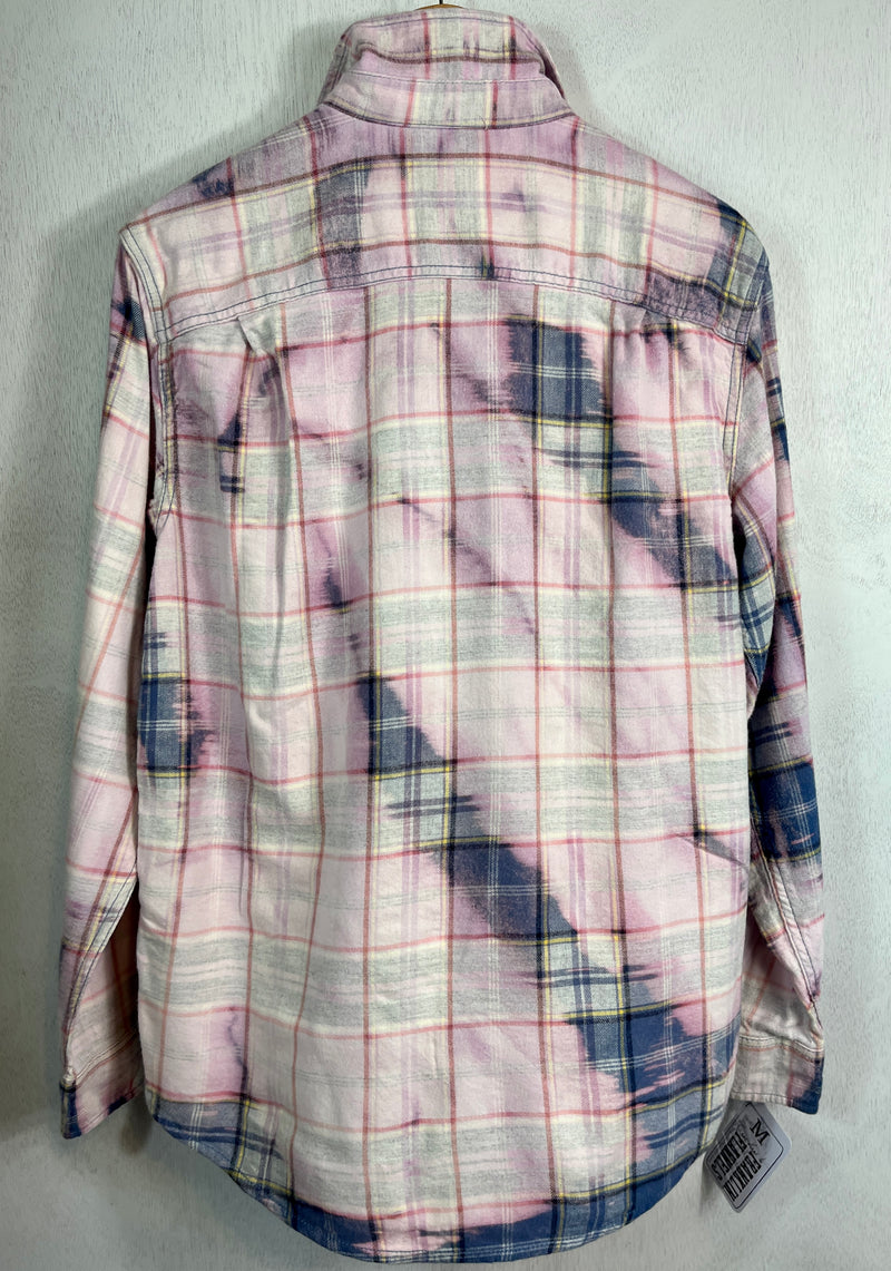 Vintage Blue, Pink, Lavender and White Flannel Size Large