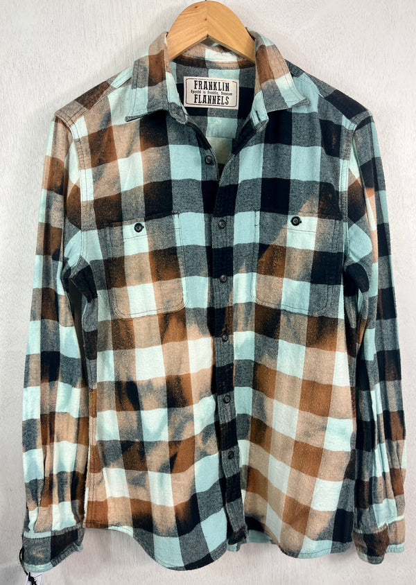 Vintage Light blue, Black and Brown Flannel Size Small