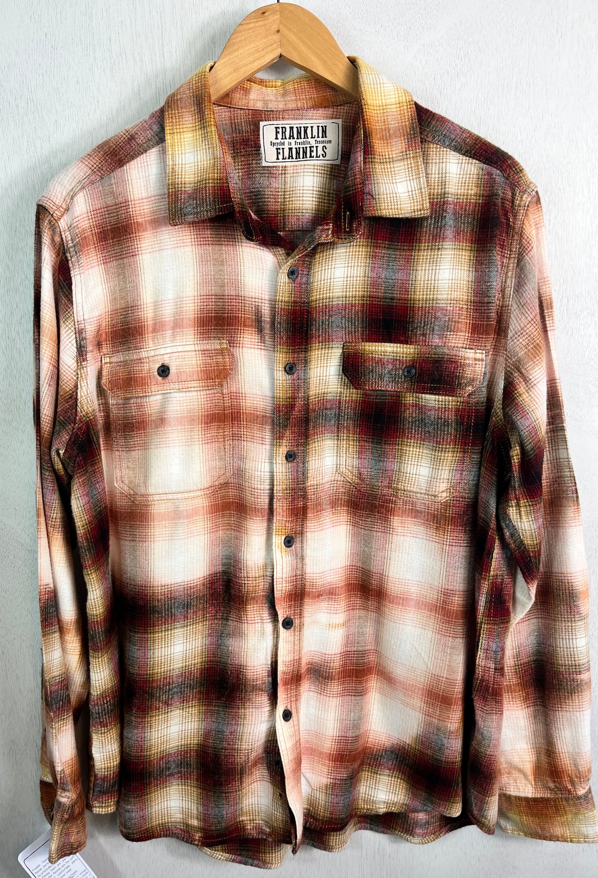 Vintage Red, Brown, Black, and Rust Flannel Size Large