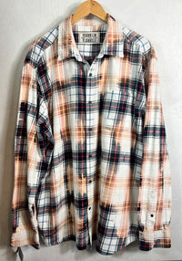 Vintage Navy, Red, White and Peach Flannel Size XXL