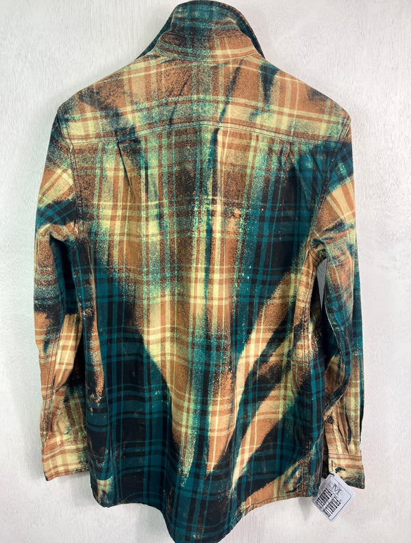 Vintage Green, Black and Gold Flannel