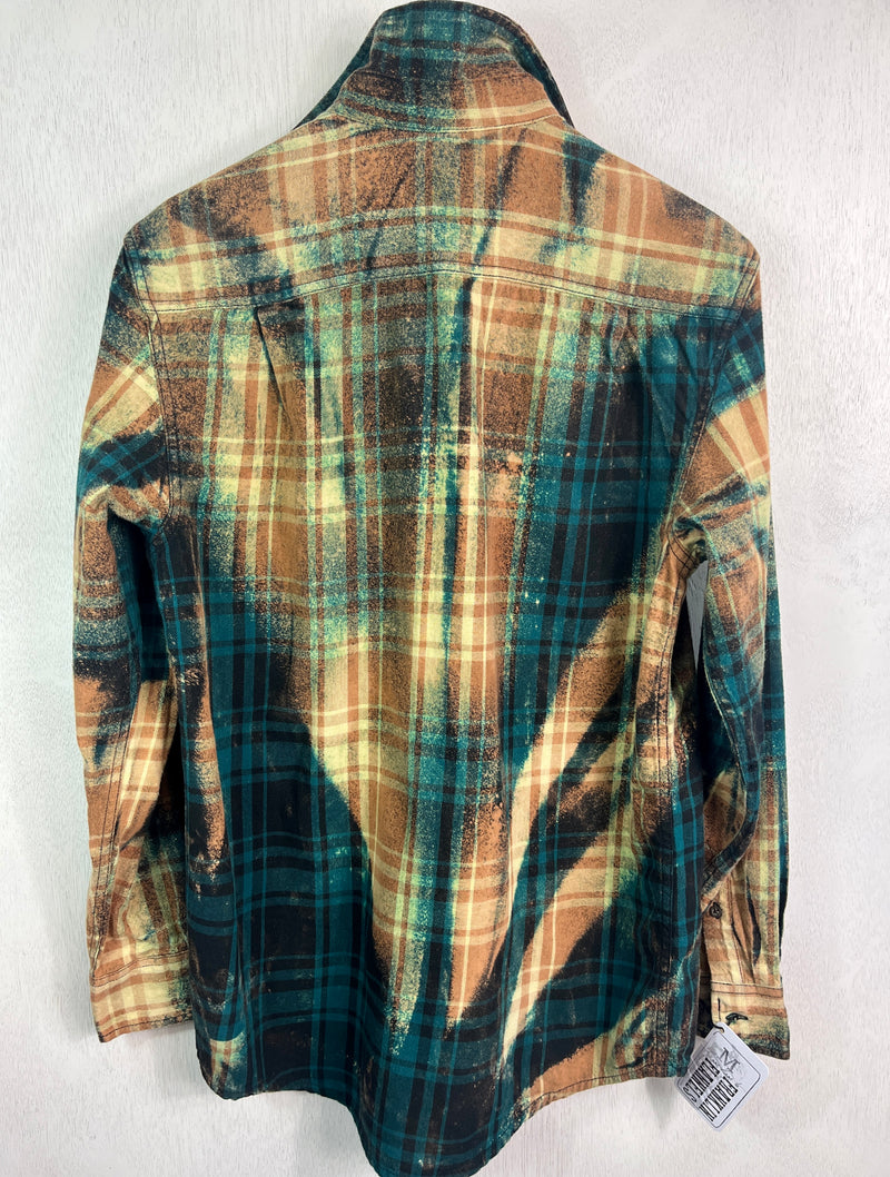 Vintage Green, Black and Gold Flannel