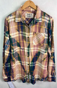Vintage Navy, Green, Dusty Rose and White Lightweight Cotton Size Small
