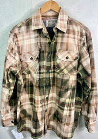 Vintage Green, Dusty Rose and Cream Flannel Jacket Size Medium