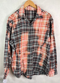 Vintage Grey, Burgundy, White and Pink Flannel Size XL