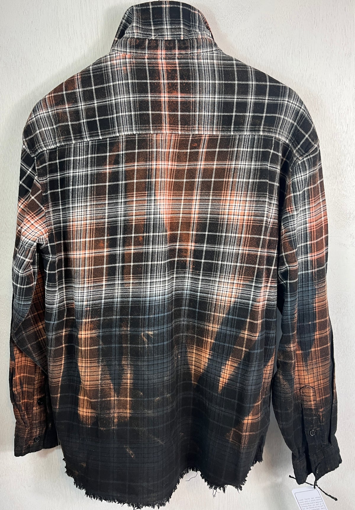 Vintage Black, Grey, White and Caramel Flannel Size Small