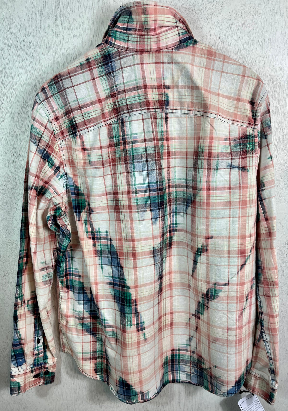 Vintage White, Kelly Green, Pink and Blue Lightweight Cotton Size Large