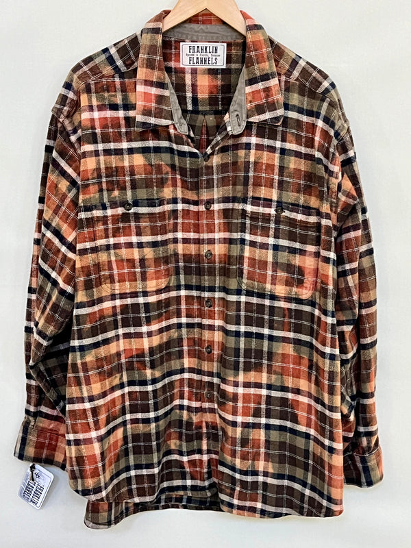 Vintage Brown, Rust, Olive and Peach Flannel Jacket Size XXXXL