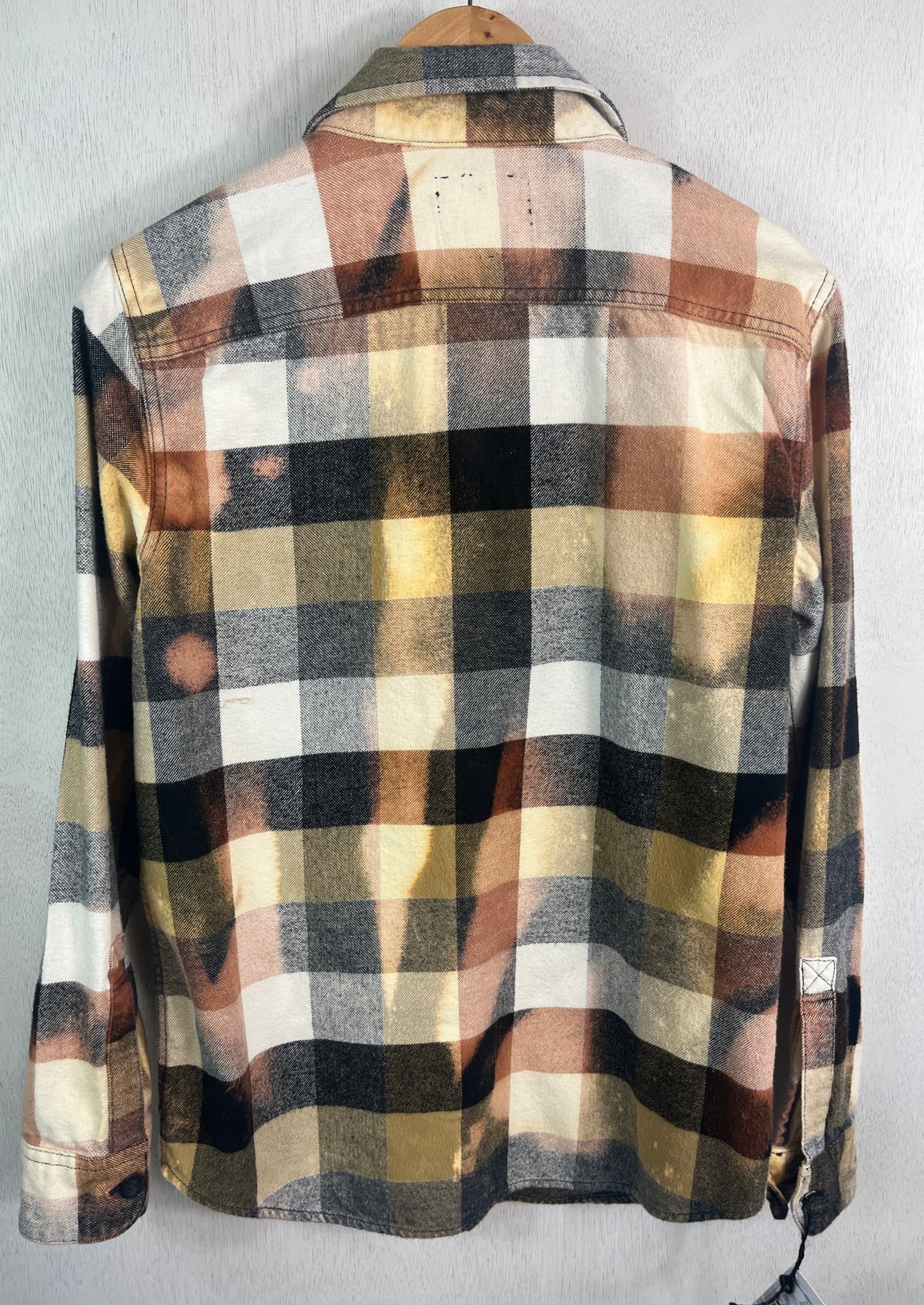 Vintage Black, Yellow, White and Brown Flannel Jacket Size Small