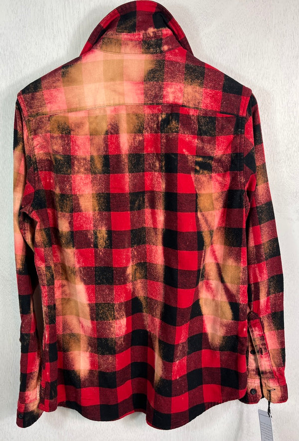 Vintage Red, Black, Gold and Pink Flannel Size Small
