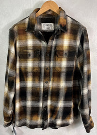 Vintage Black, White Brown and Gold Flannel Jacket Size Small