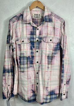 Vintage Blue, Pink, Lavender and White Flannel Size Large