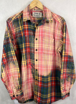 Vintage Red, Green, Yellow and Pink Flannel Size Large