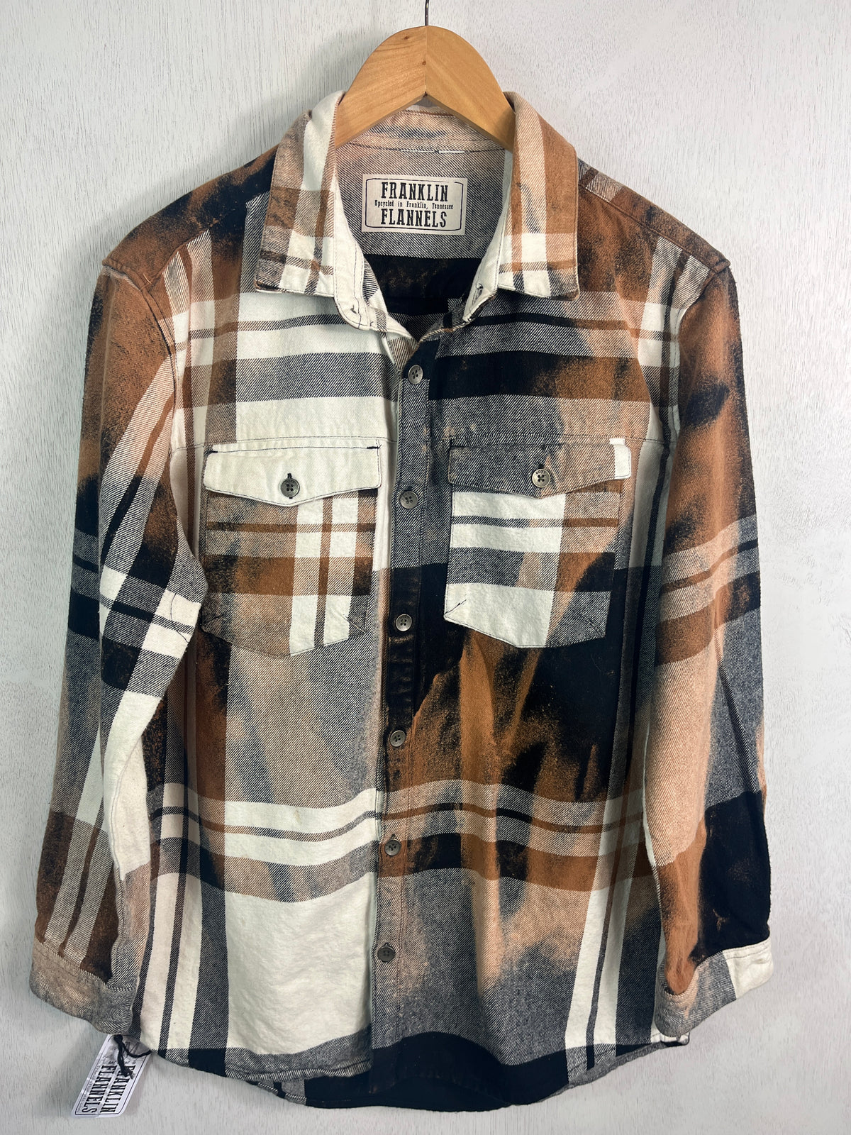Vintage Black, Brown and White Flannel Jacket Size Medium