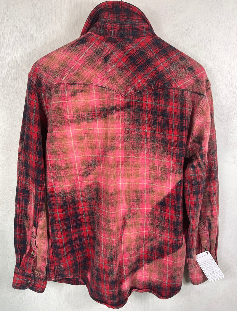 Vintage Western Style Red, Black and Pink Jacket Size Medium