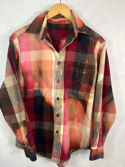 Vintage Crimson, Pink, Black and Brown Flannel Size Large