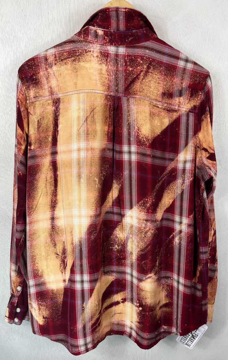 Vintage Brick Red, Gold and White Flannel Size Medium