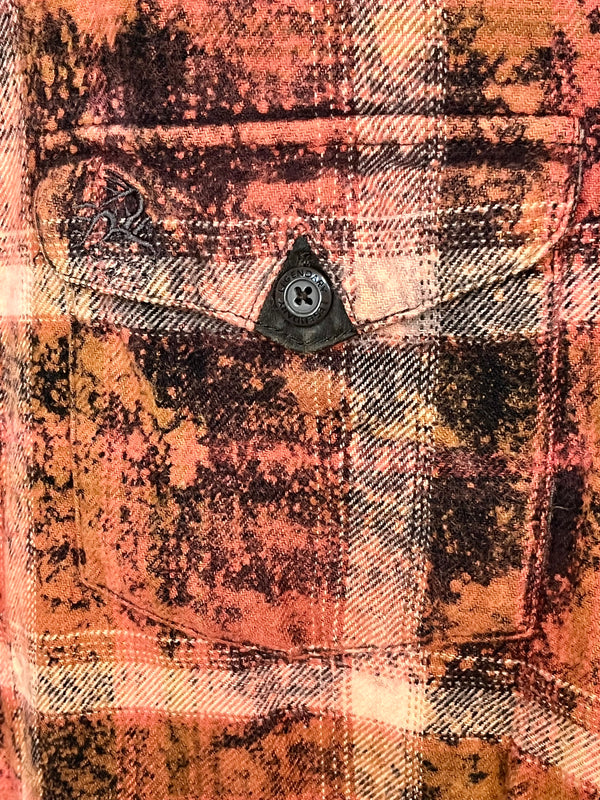 Vintage Rust, Caramel, Peach and Black Flannel Size XXL