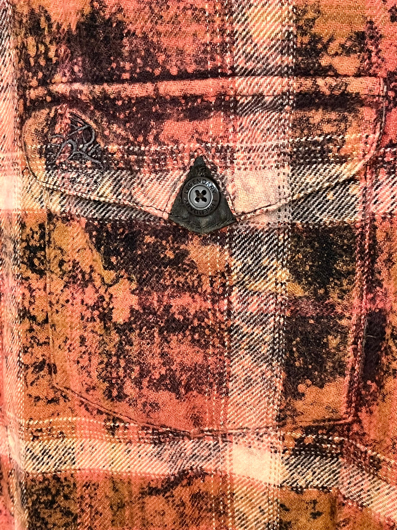 Vintage Rust, Caramel, Peach and Black Flannel Size XXL