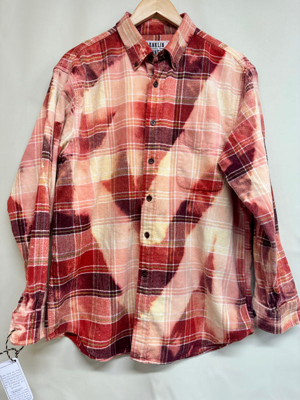 Vintage Red, Pink, Peach and Cream Flannel Size XL