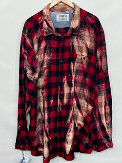 Vintage Red, Black and Cream Buffalo Check Flannel Size XXXL