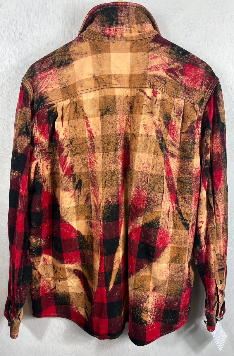 Vintage Red, Black and Gold Flannel Size Large