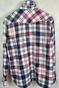 Vintage Western Style Navy Blue, White and Cherry Size Large
