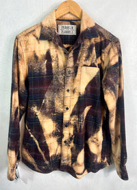 Vintage Deep Plum, Gold, Black and Grey Flannel Size Medium